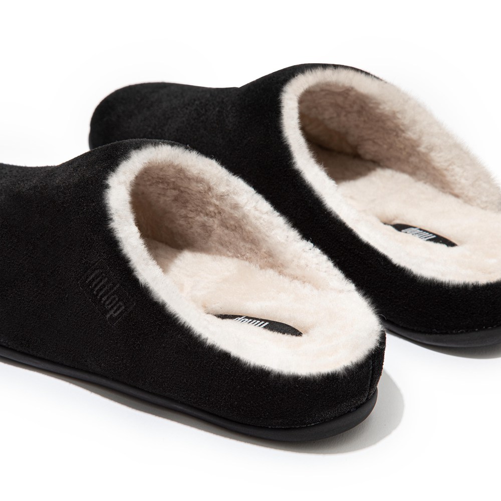 Fitflop Womens Slippers Black - Chrissie Shearling - IG0573816